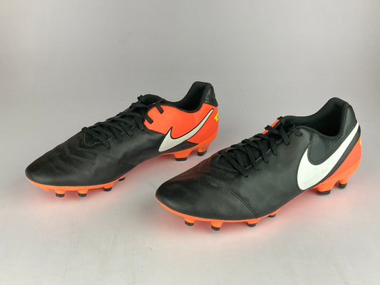 Nike TIEMPO GENIO II LEATHER FG 'Black Orange' 819213-018