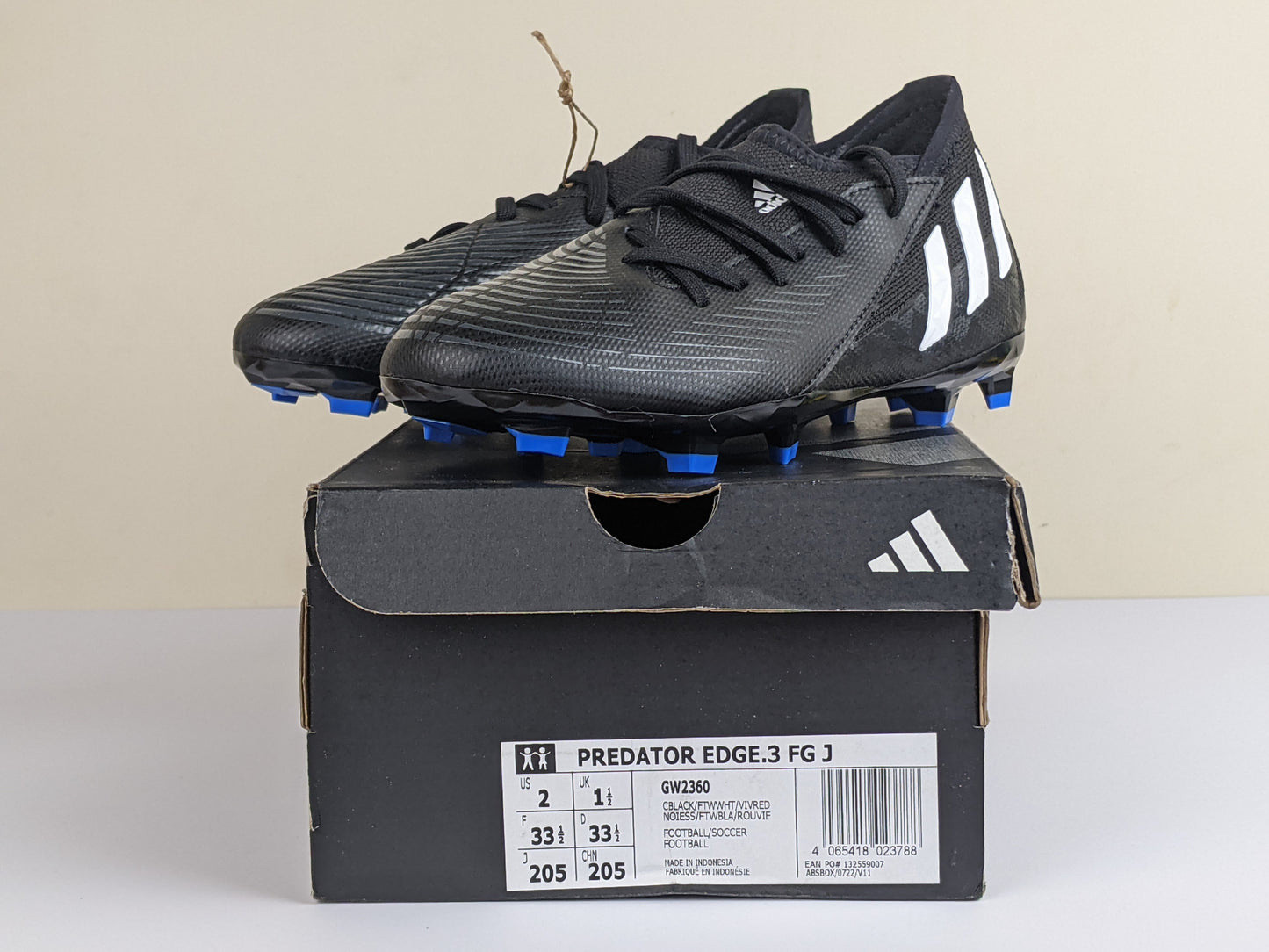 adidas Predator Edge .3 FG Shadowportal - Core Black/Footwear White/Vivid Red Kids (Brand New)