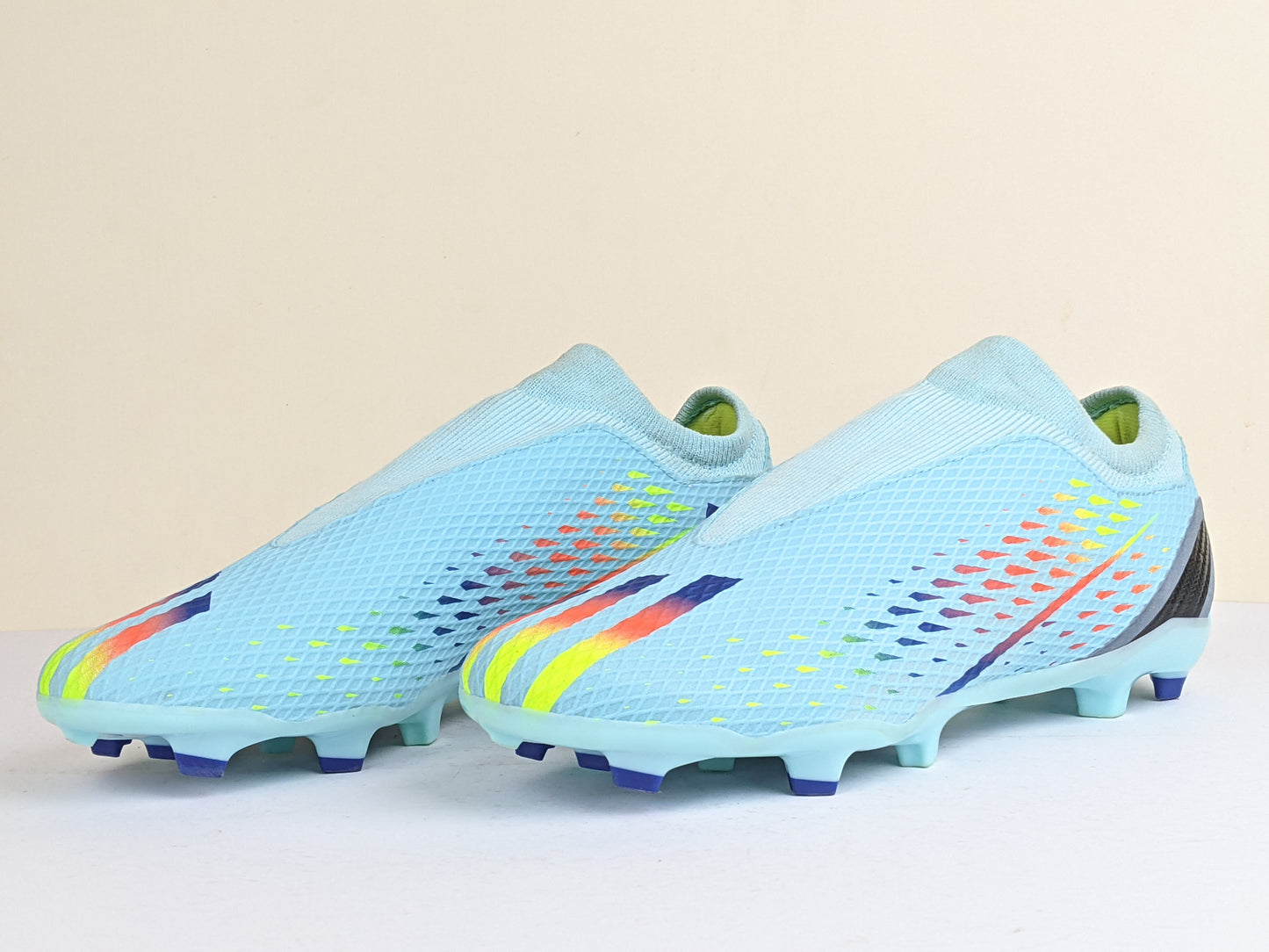 adidas X Speedportal .3 Laceless FG Al Rihla - Clear Aqua/Power Blue/Solar Yellow (Brand New)