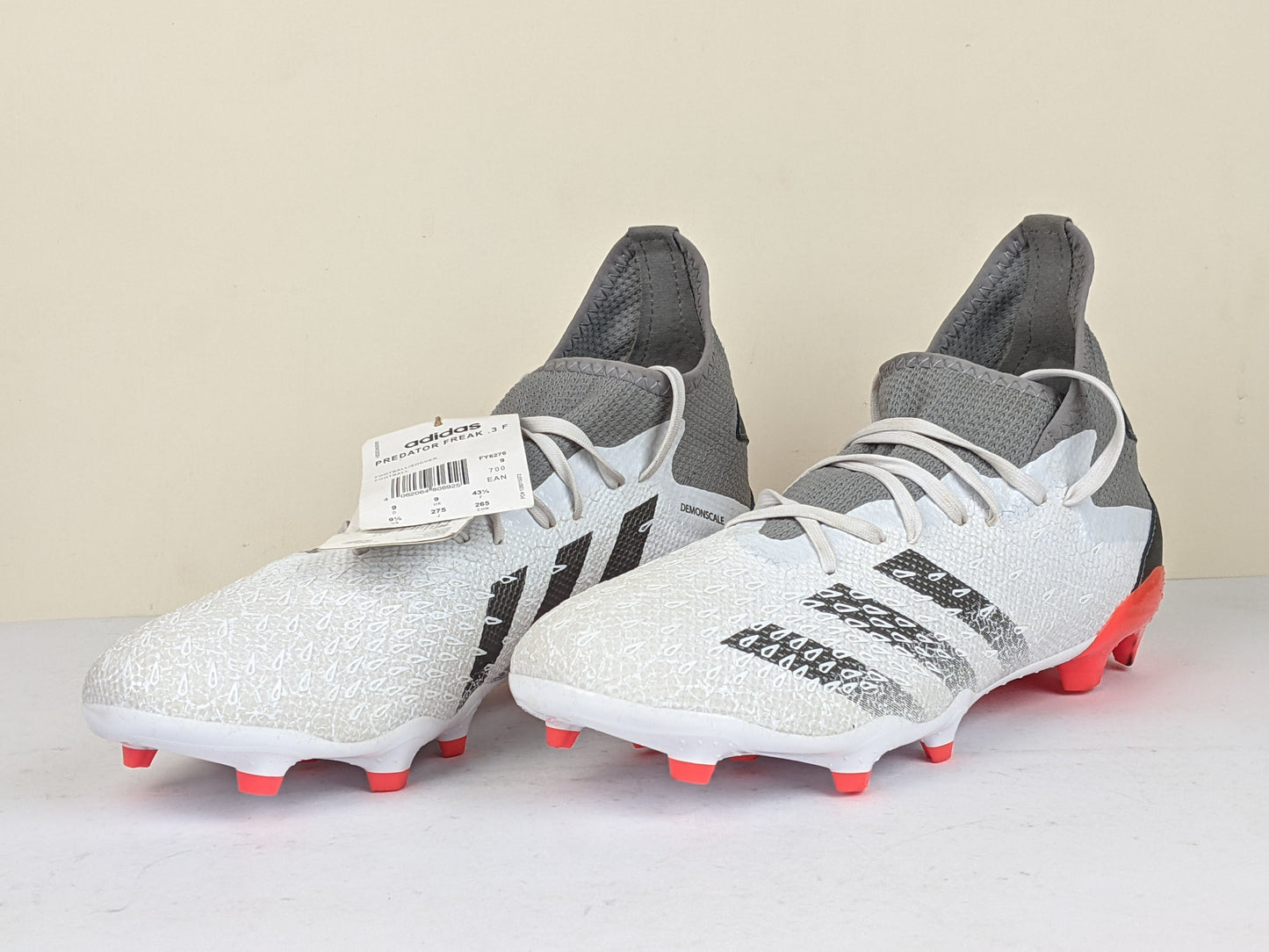 adidas Predator Freak .3 FG WhiteSpark - Footwear White/Iron Metal/Solar Red (Brand New)