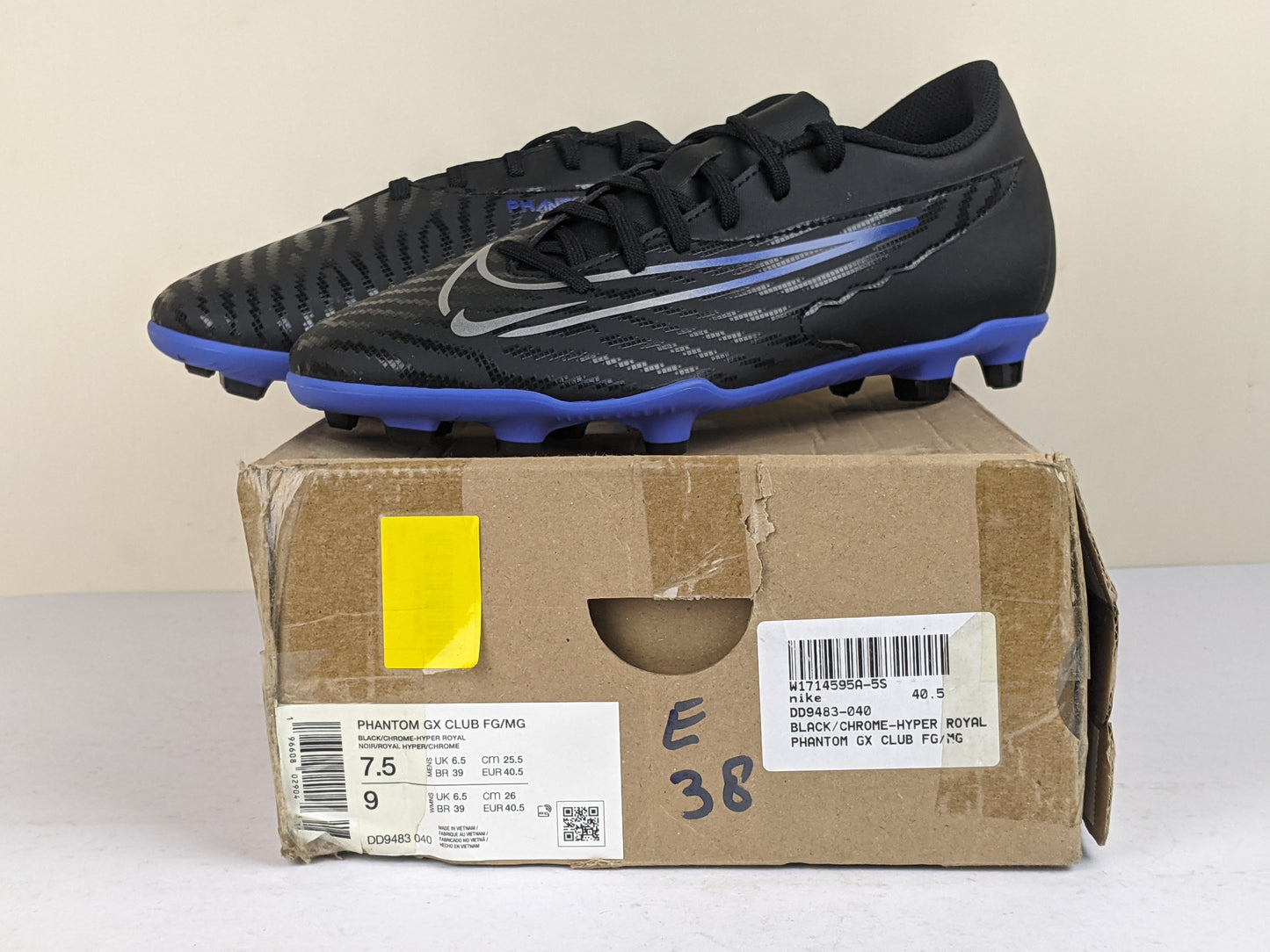 Nike Phantom GX Club MG Shadow - Black/Chrome/Hyper Royal (Brand New)