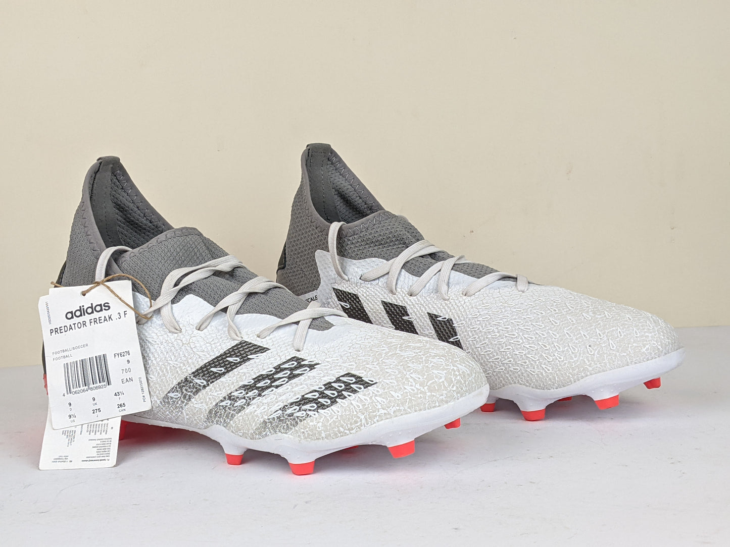 adidas Predator Freak .3 FG WhiteSpark - Footwear White/Iron Metal/Solar Red (Brand New)