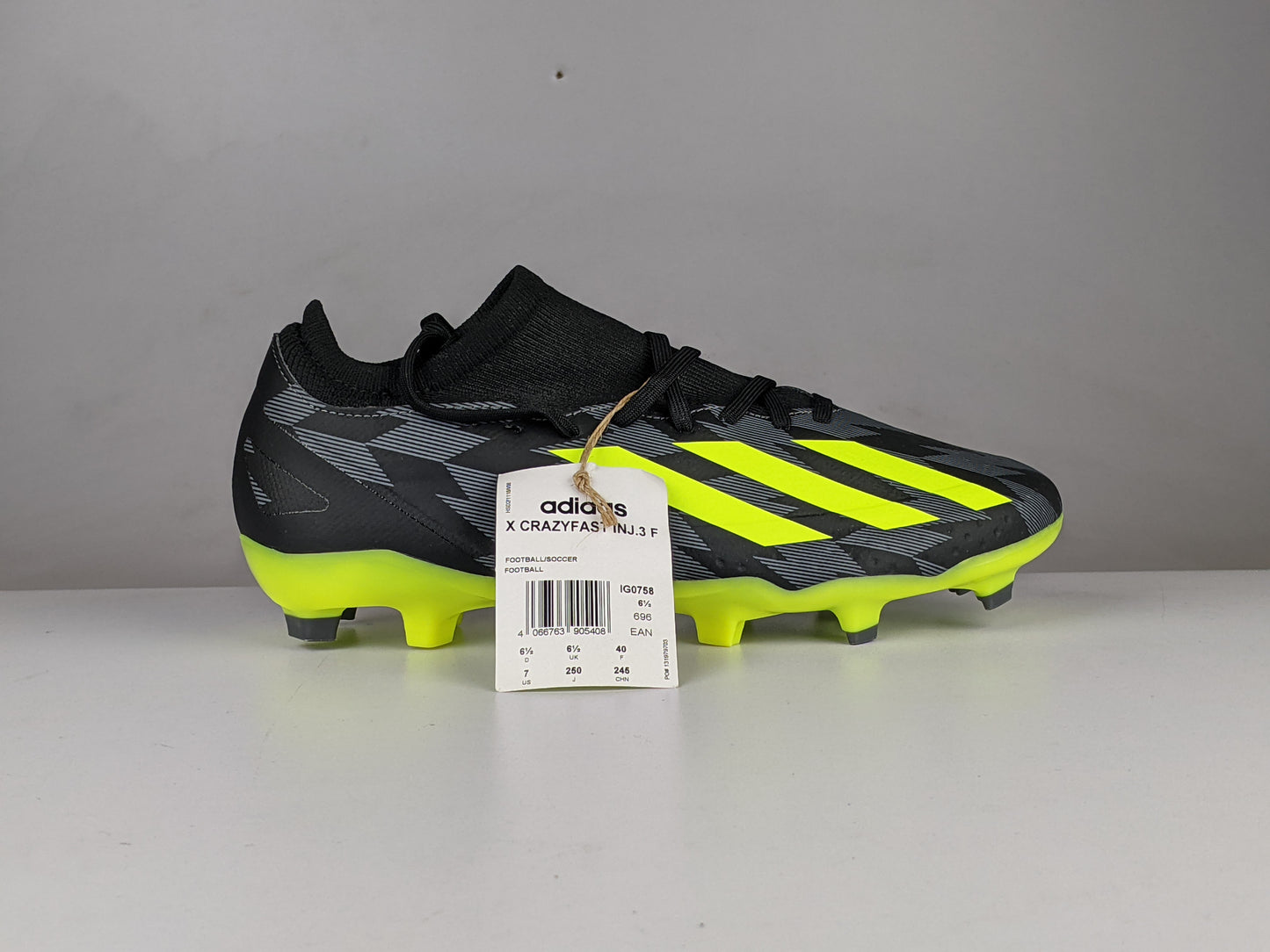 adidas X Crazyfast Injection.3 FG - Core Black / Team Solar Yellow 2 / Grey Five (Brand New)