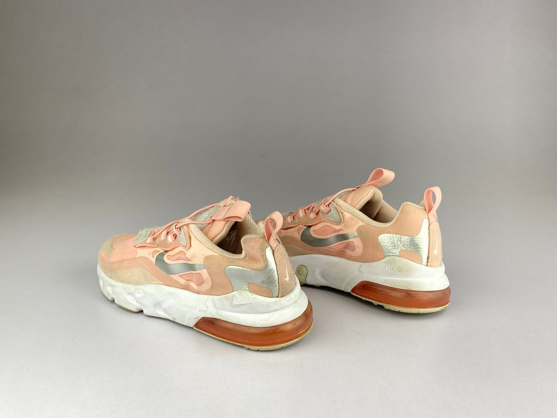 Nike Air Max 270 React 'Bleached Coral/White/Echo Pink/Metallic Silver' cq5419-611-Sneakers-Athletic Corner