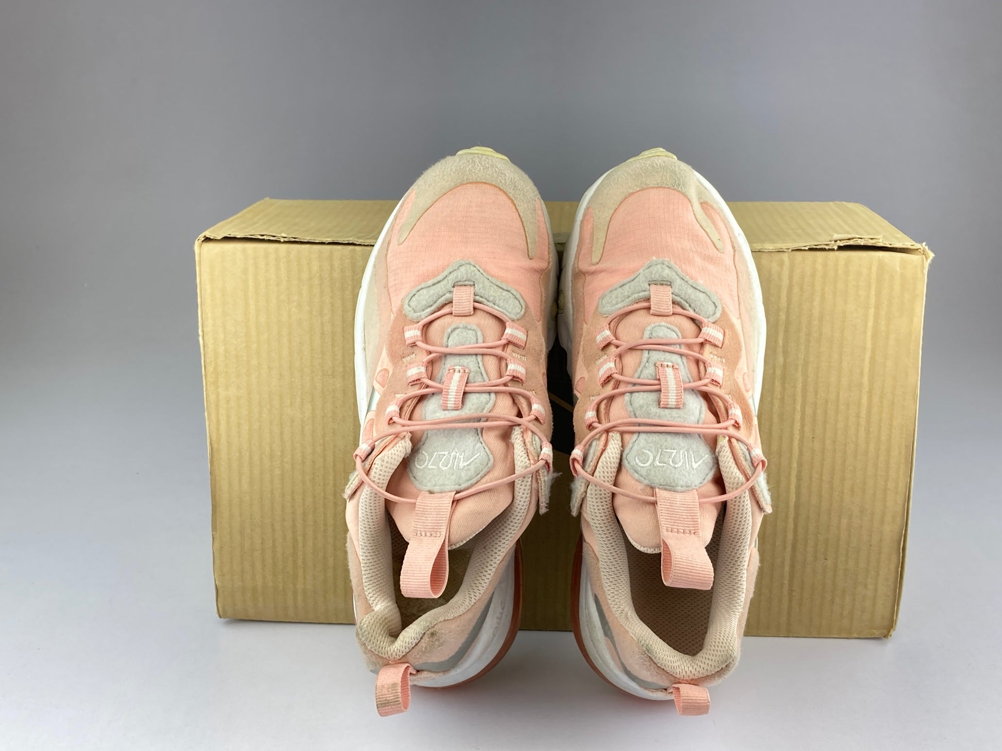 Nike Air Max 270 React 'Bleached Coral/White/Echo Pink/Metallic Silver' cq5419-611-Sneakers-Athletic Corner